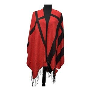 Kollie Moore Wrap/Poncho with Tassels Reversible